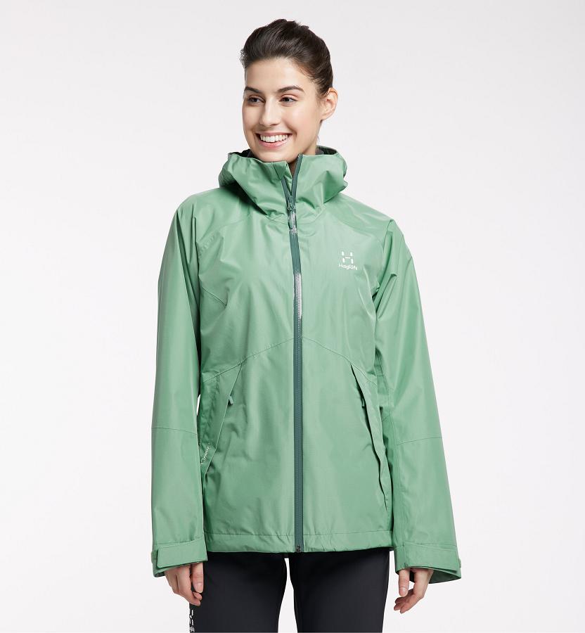 Haglöfs Womens Skuta Waterproof Jacket Green New Zealand 35824YUHN